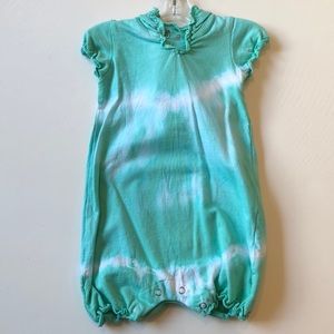 Nano girl teal tie-dye one-piece romper